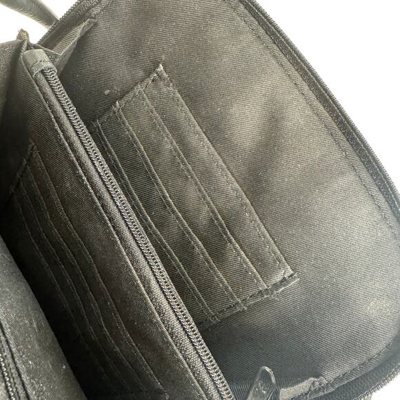 Fossil Black Leather Crossbody Purse – Small Zip Organizer Shoulder Bag - Picture 11 of 16